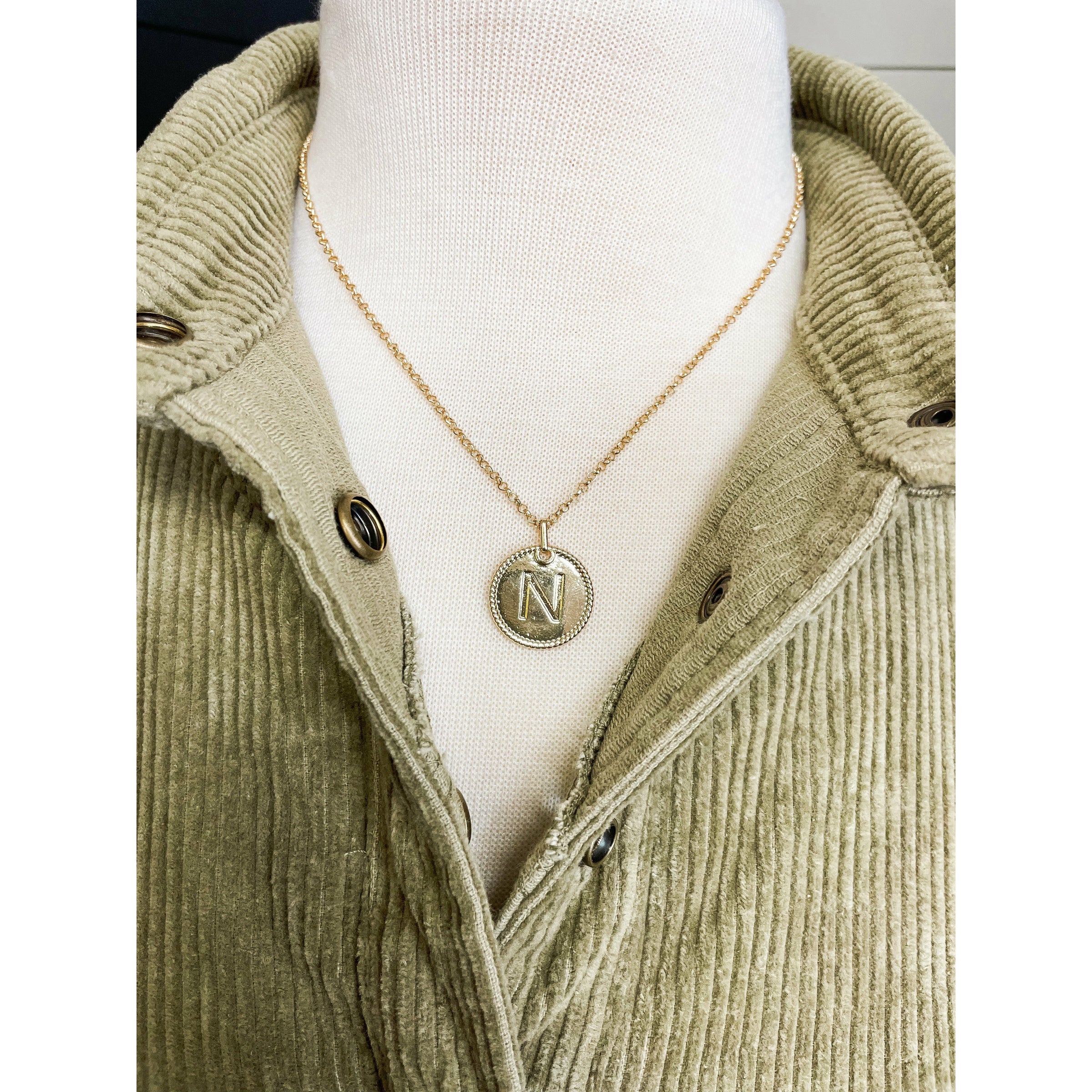 circle initial necklace
